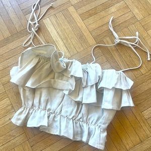 Reformation Linen Crop Top